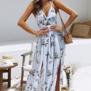 Boho Summer Floral Long Maxi Dress Women Sexy